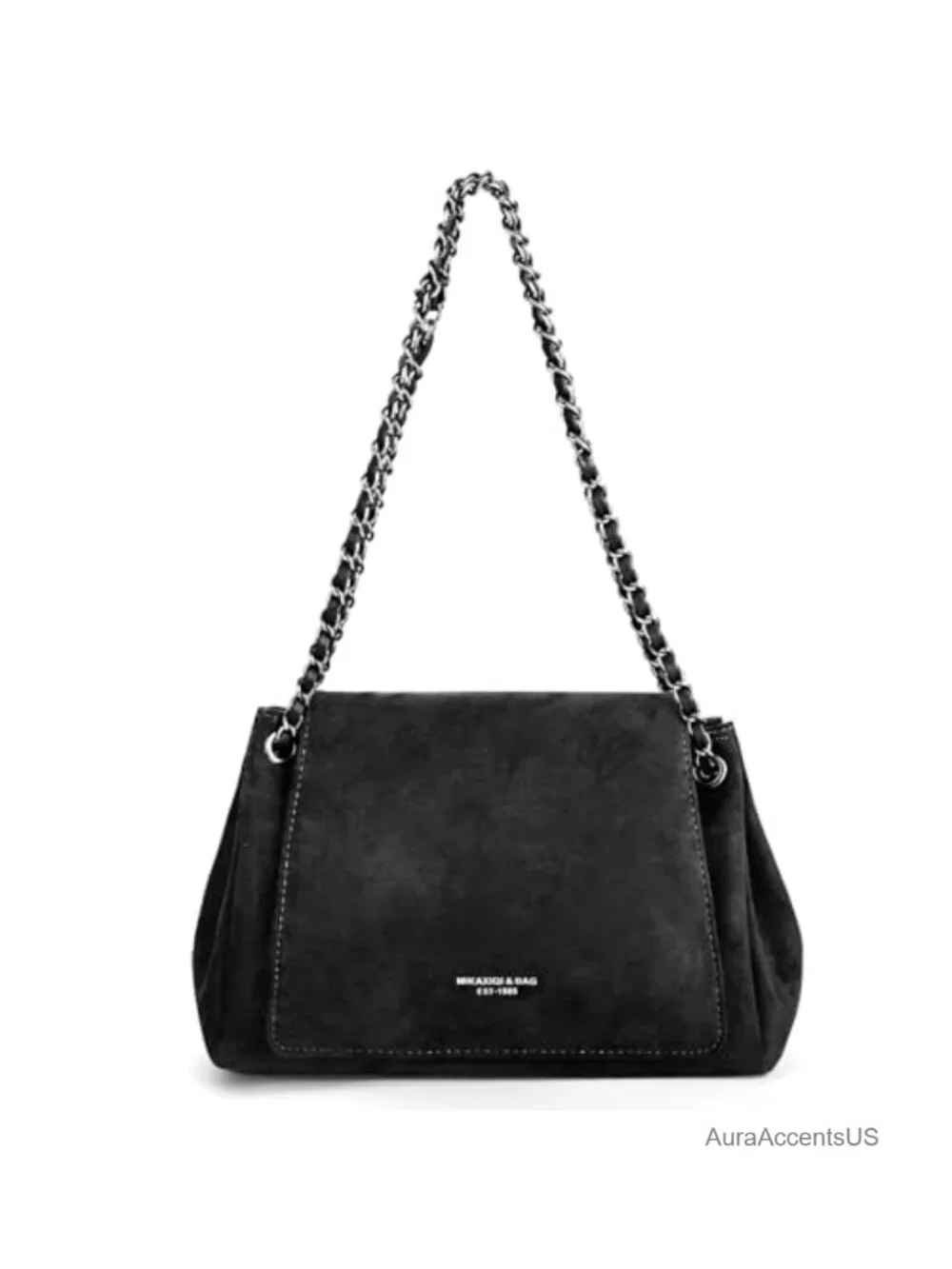 Faux Suede Slouchy Shoulder Bag Women Ruched Crossbody Handbag Purse